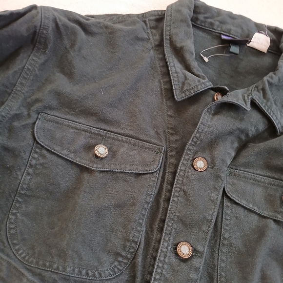 patagonia ♡ organic cotton trucker workwear chore denim green jacket eco - Picture 3 of 12